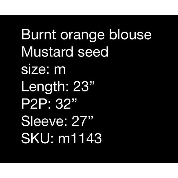 Mustard Seed burnt orange blouse - Picture 6 of 6